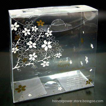 Clear PVC Folding Box with Silkscreen Printing, Customized Measurements and Designs are Accepted